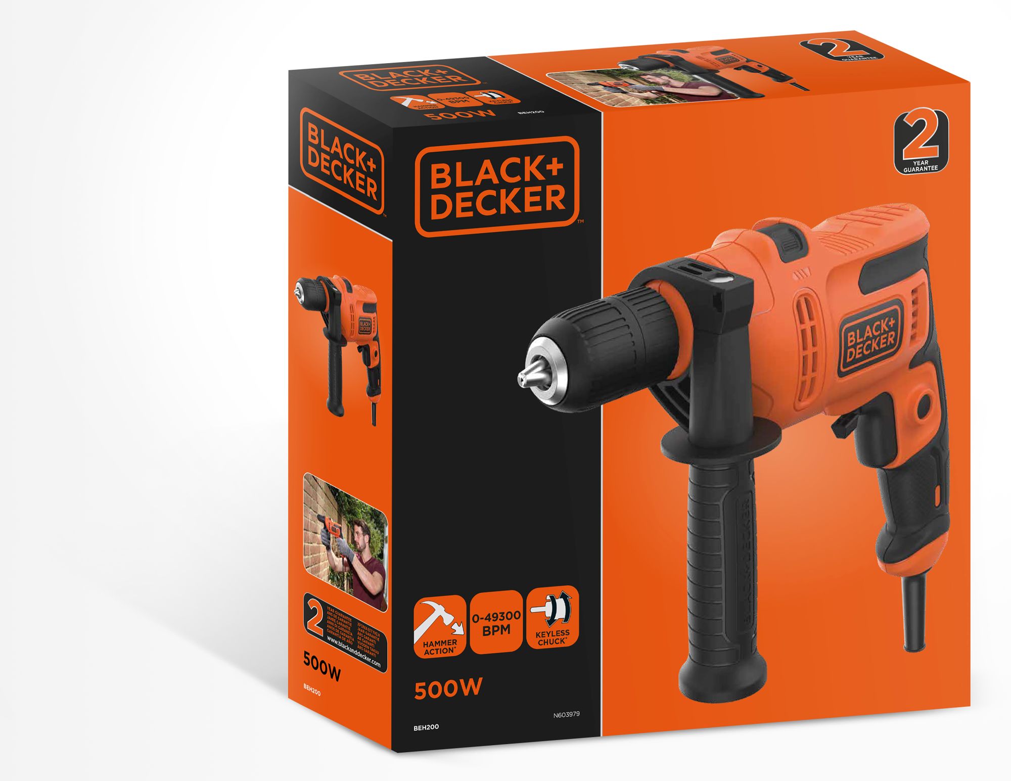 BEH200-QS - Taladro Percutor 500W