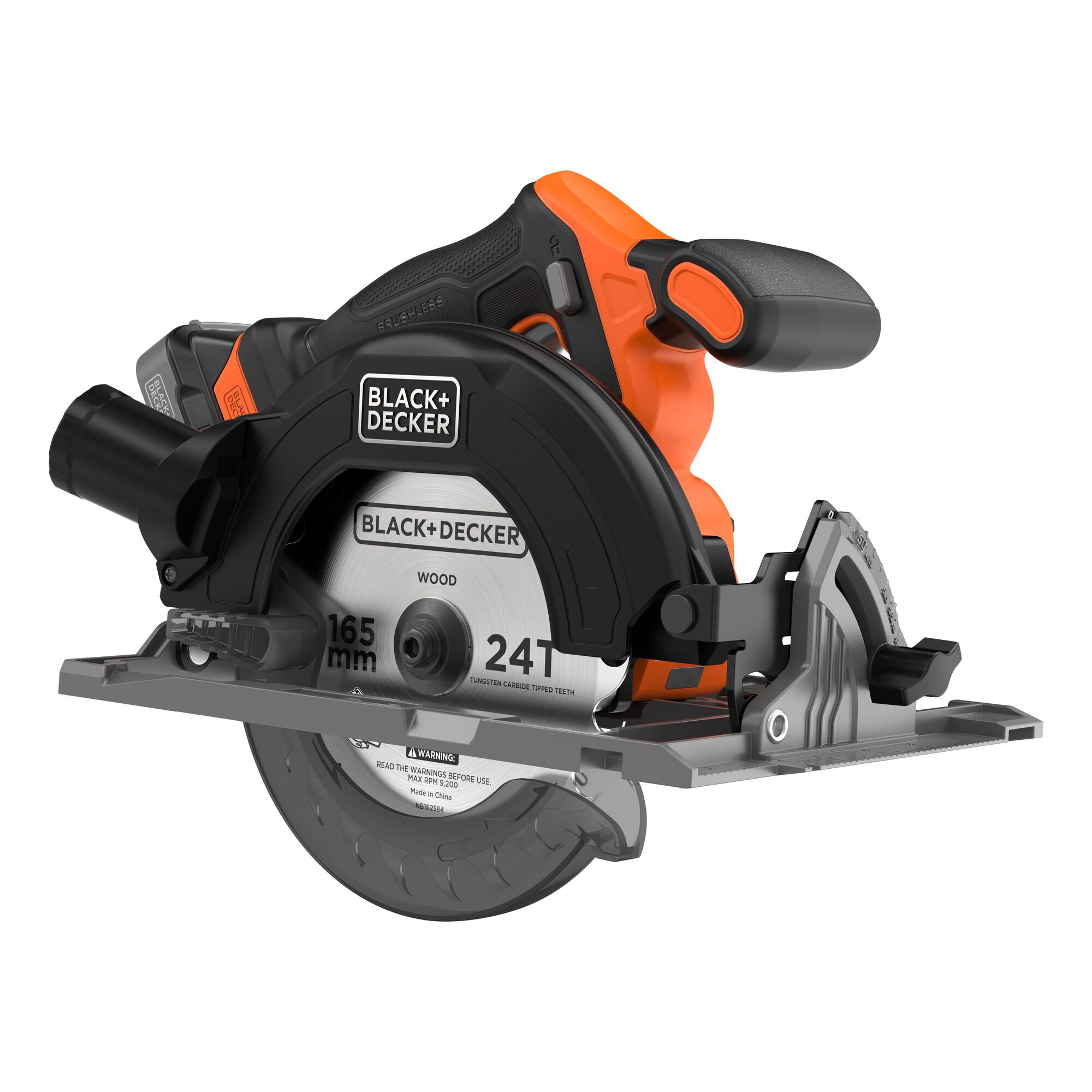 BLCCS78E1-QW - Sierra circular BRUSHLESS 18V 165mm con 1 batería de 2,5Ah con indicador de carga, cargador y guía paralela