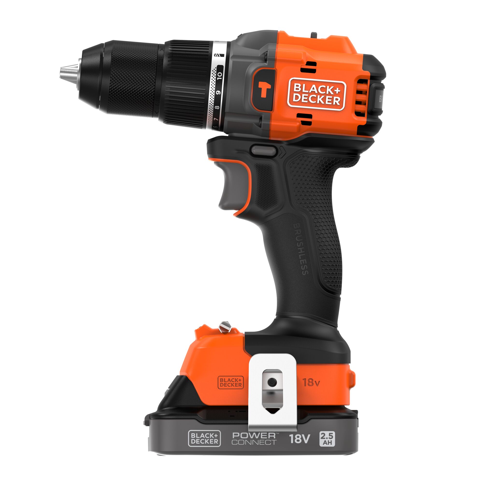 BLD783E2K-QW - Taladro percutor BRUSHLESS 18V con 2 baterías de 2,5Ah con indidcador de carga, cargador rápido de 1A y maletín