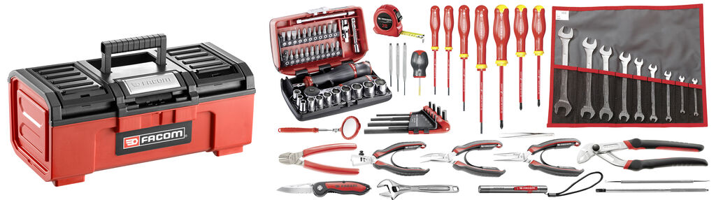 Selección electromecánico 80 herramientas - caja de herramientas plástica