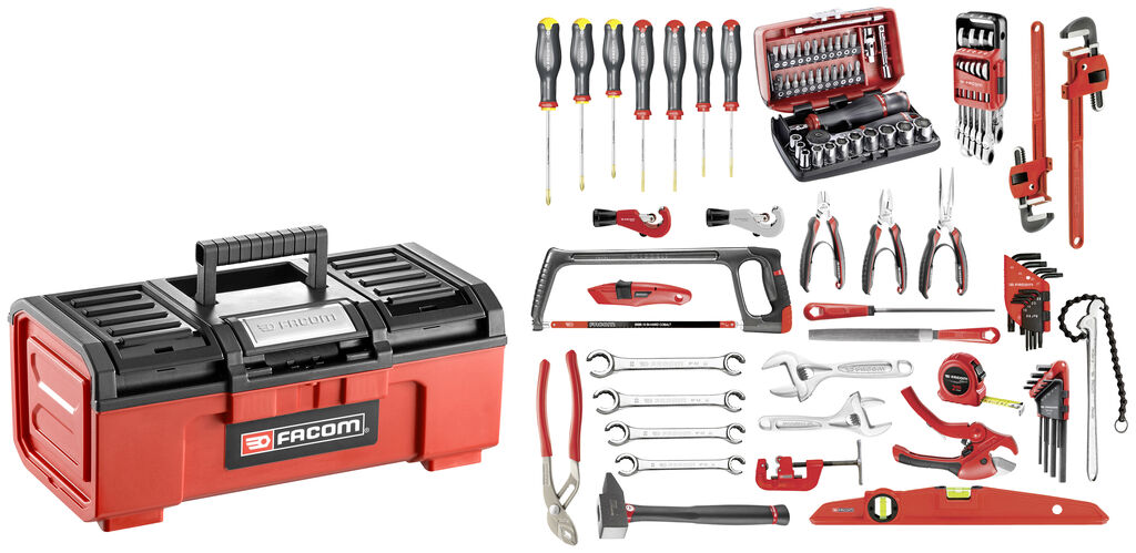 Selección plomero 94 herramientas - caja de herramientas plástica