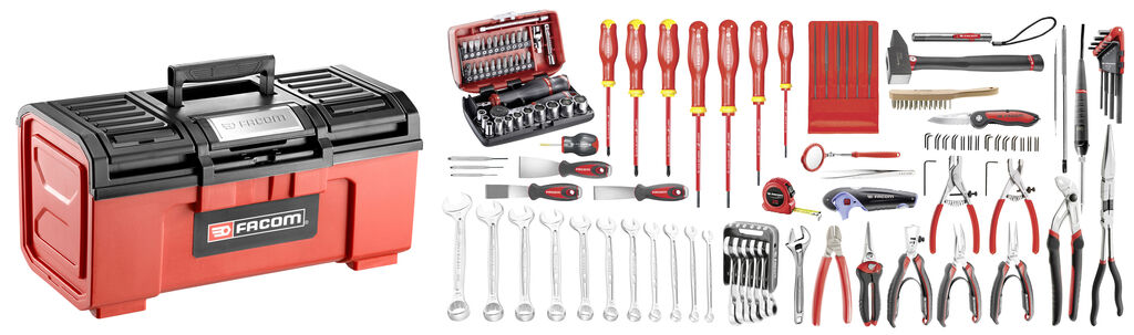 Selección electromecánico 105 herramientas - caja de herramientas plástica