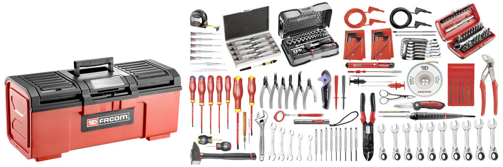 Selección electricista 172 herramientas - caja de herramientas plástica