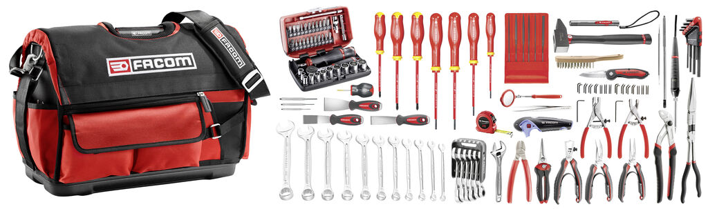 Selección electromecánico 105 herramientas - caja de herramientas textil