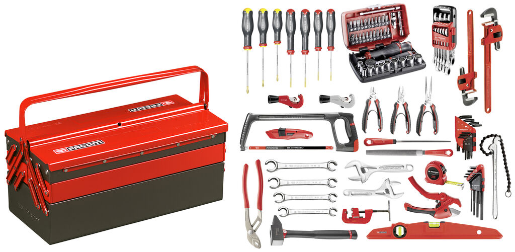 Selección plomero 94 herramientas - caja de herramientas metal