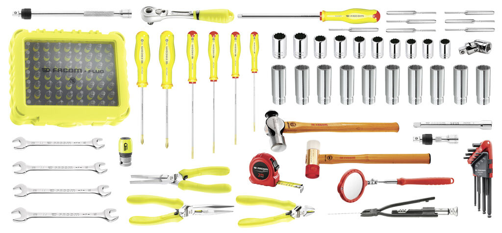 Selección 141 herramientas en pulgadas para mecánico aeronáutico licencia A