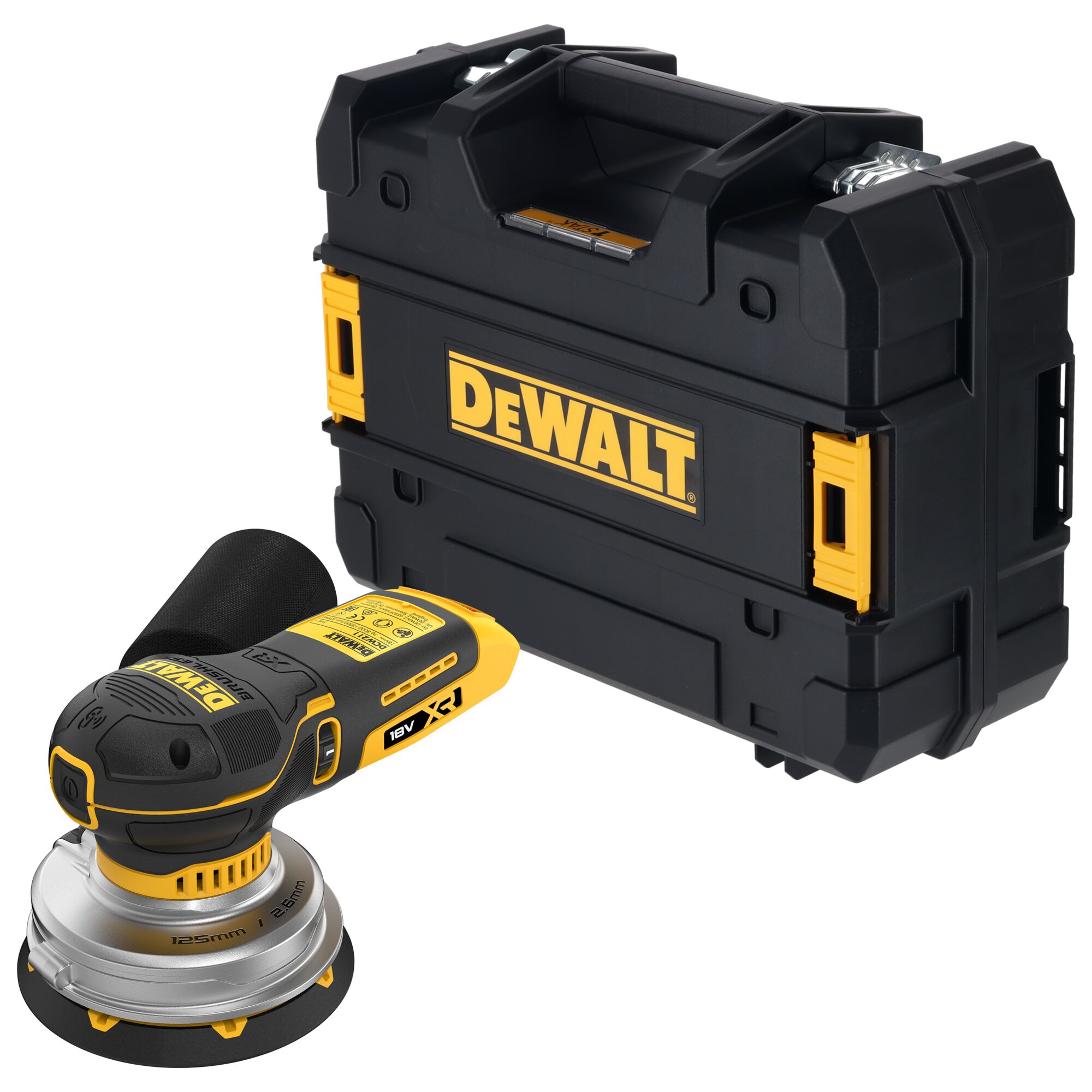 DCW211NT-XJ - Lijadora Rotorbital sin escobillas XR 18V Ø125mm Electrónica sin cargador/batería