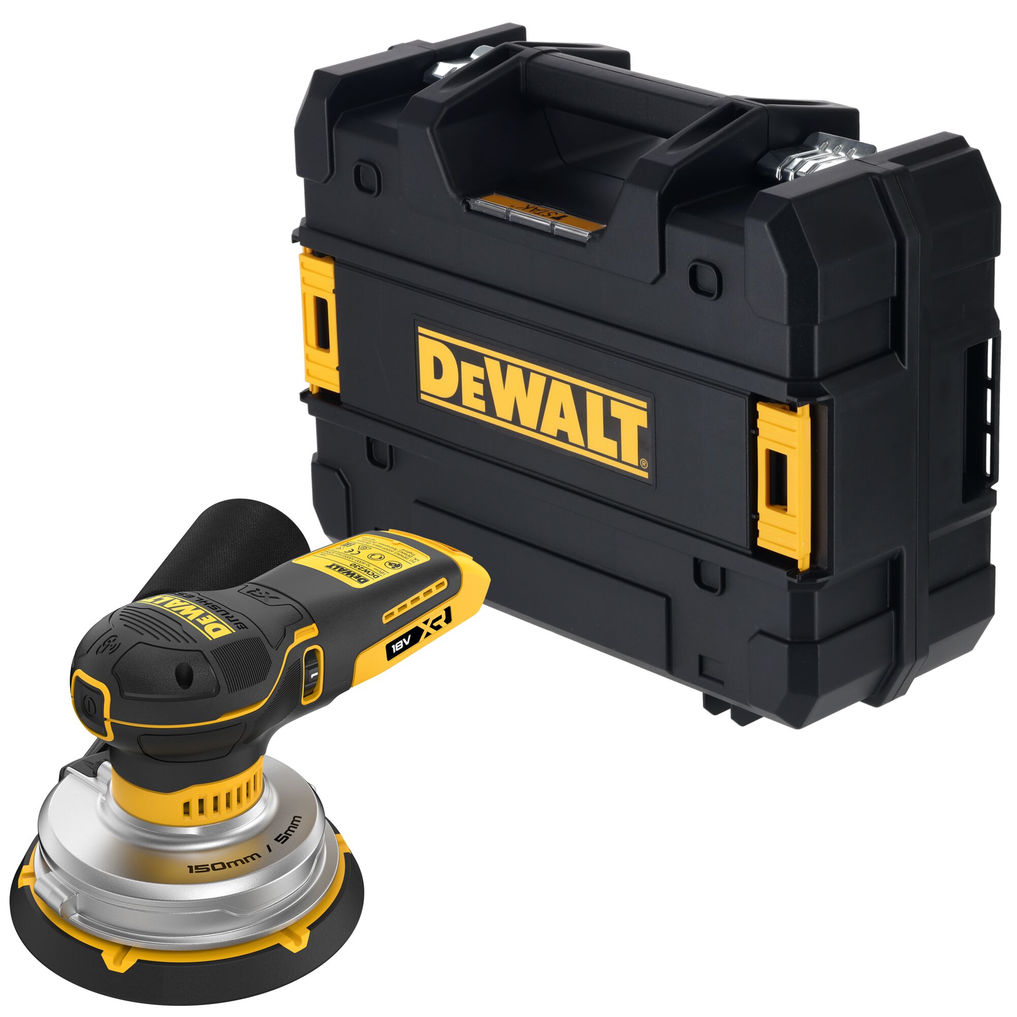 DCW230NT-XJ - Lijadora Rotorbital sin escobillas XR 18V Ø150mm Electrónica sin cargador/batería