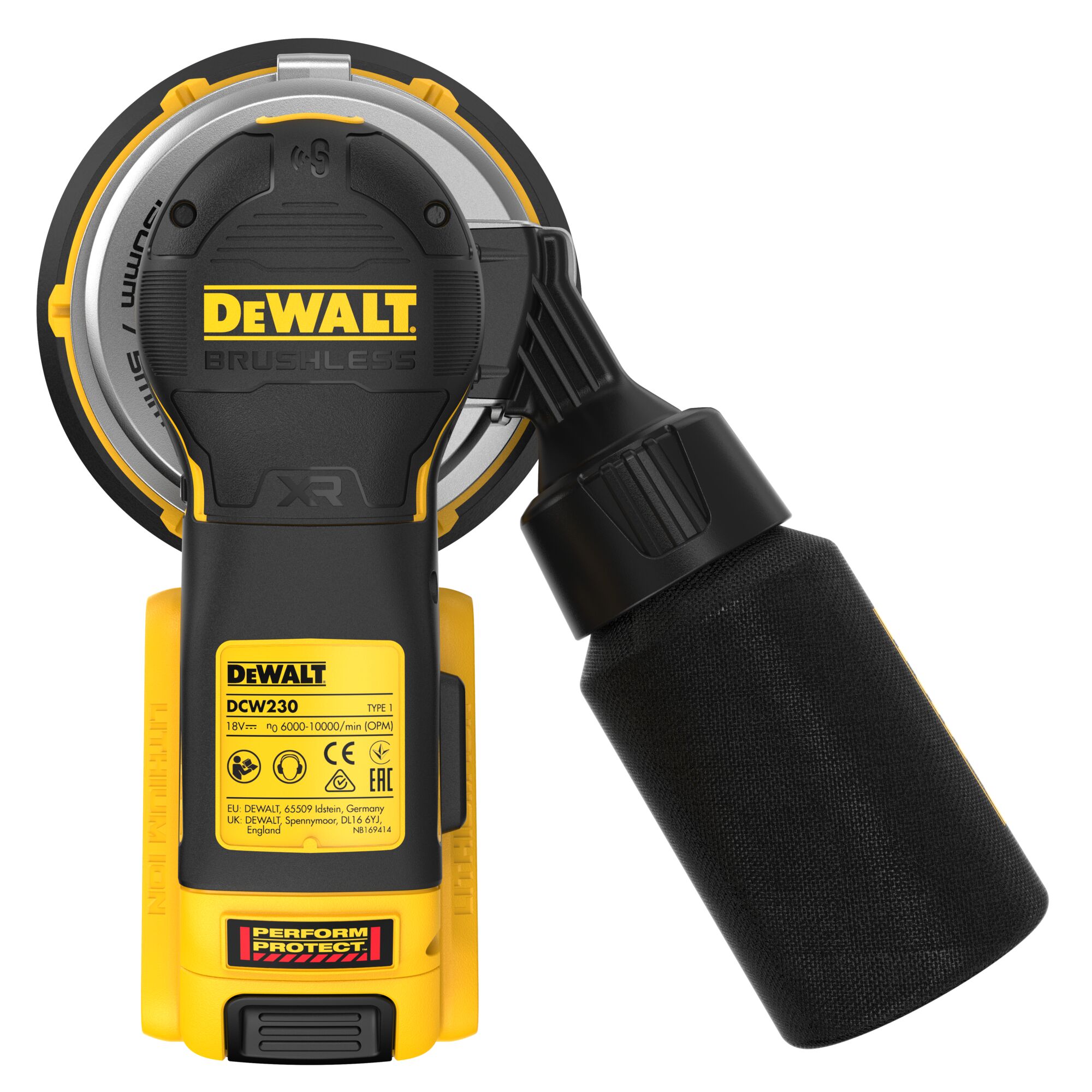 DCW230P2-QW - Lijadora Rotorbital sin escobillas Ø150mm XR 18V Li-Ion 5Ah