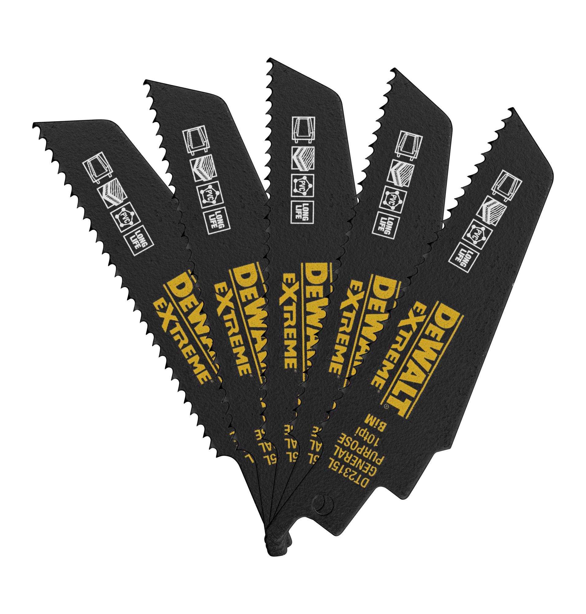 DT2315L-QZ - Hoja de sierra sable bi-metal Extreme 2X de demolición - 100mm - 1mm