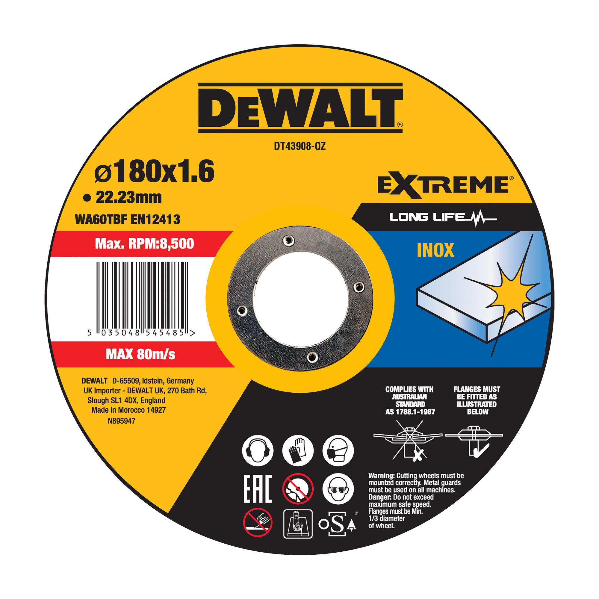 DT43908-QZ - Disco de corte rápido de alto rendimiento OSA