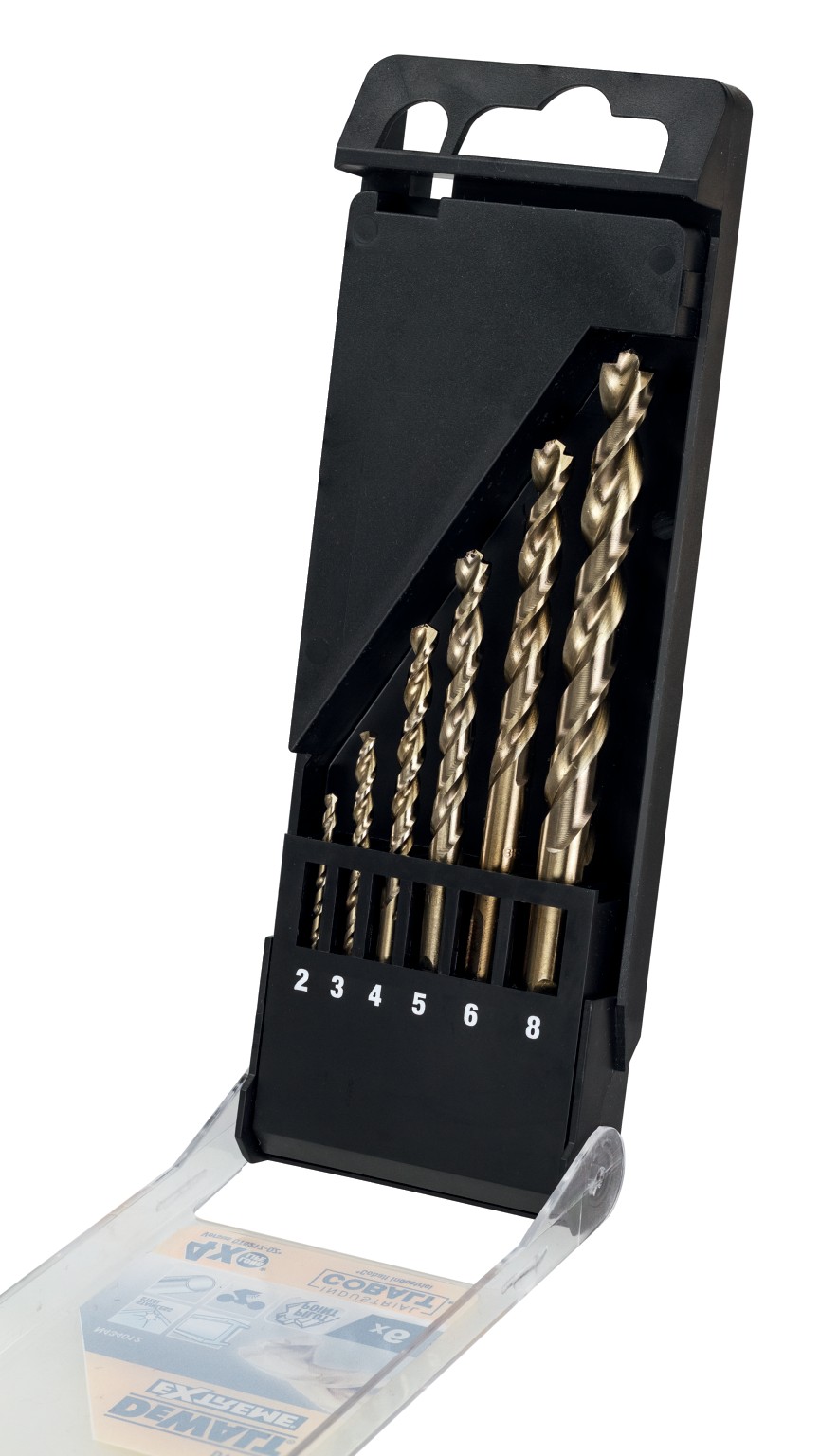 DT4956-QZ - Juego de 6 brocas de cobalto HSS-CO para metal en cassette de plástico