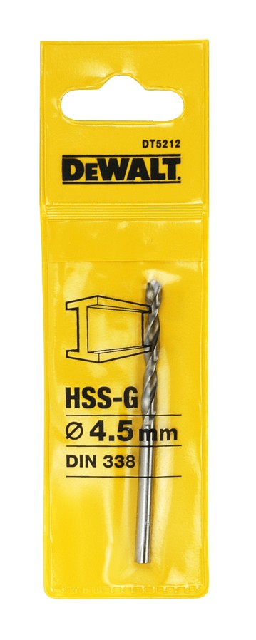 DT5212-QZ - Brocas HSS-G-DIN 338 para metal - 4.5x80mm