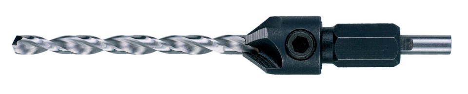 DT7604-XJ - Broca piloto y avellanador de 4 cortes de 3mm - sistema 