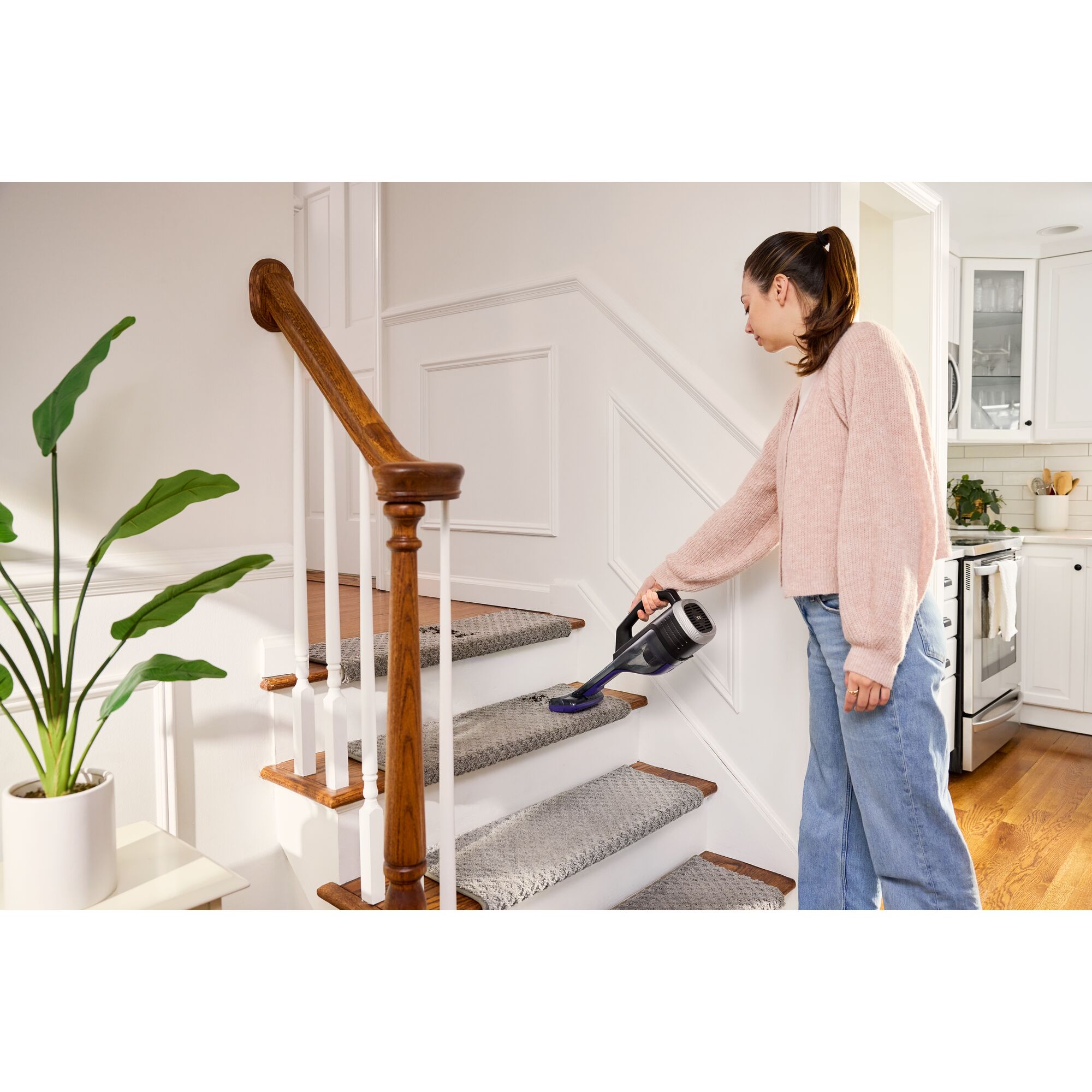 DVD320BP-QW - Aspirador de mano sin cable Reveal™ dustbuster® de 12V 2Ah con luces led, cepillo para mascotas y base de carga