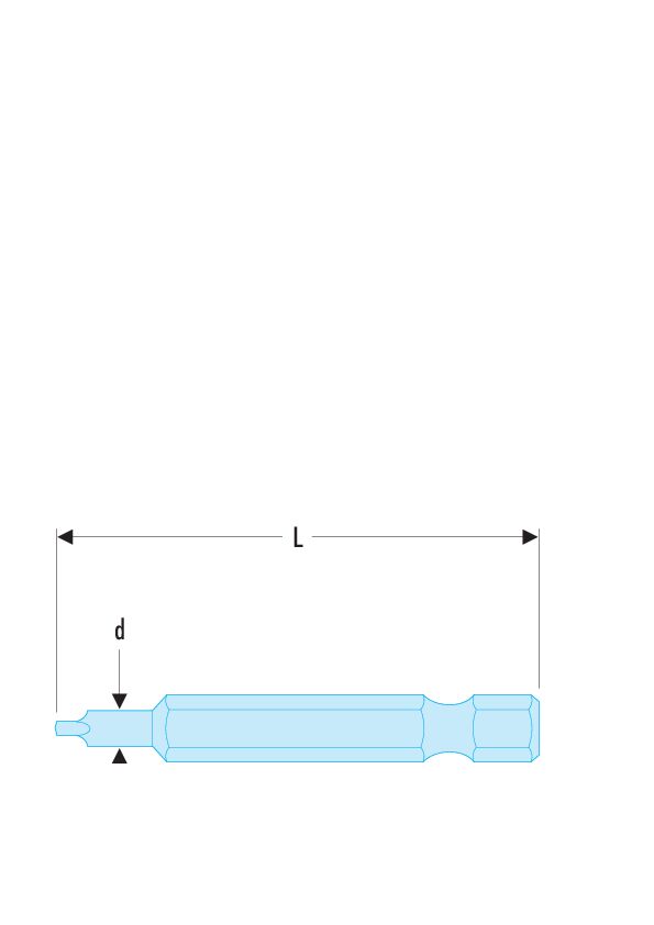 ECAR.6 - Puntas estándar serie 6 para tornillos de huella cuadrada ROBERTSON