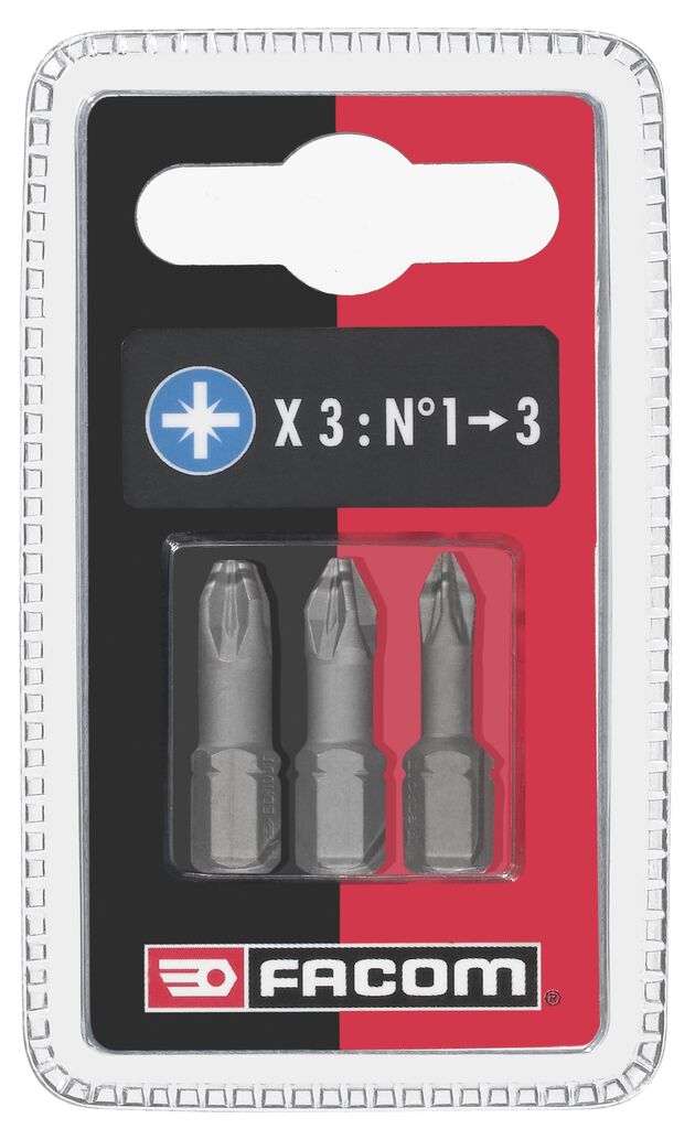 Juego de 3 puntas High Perf' para tornillos Pozidriv®