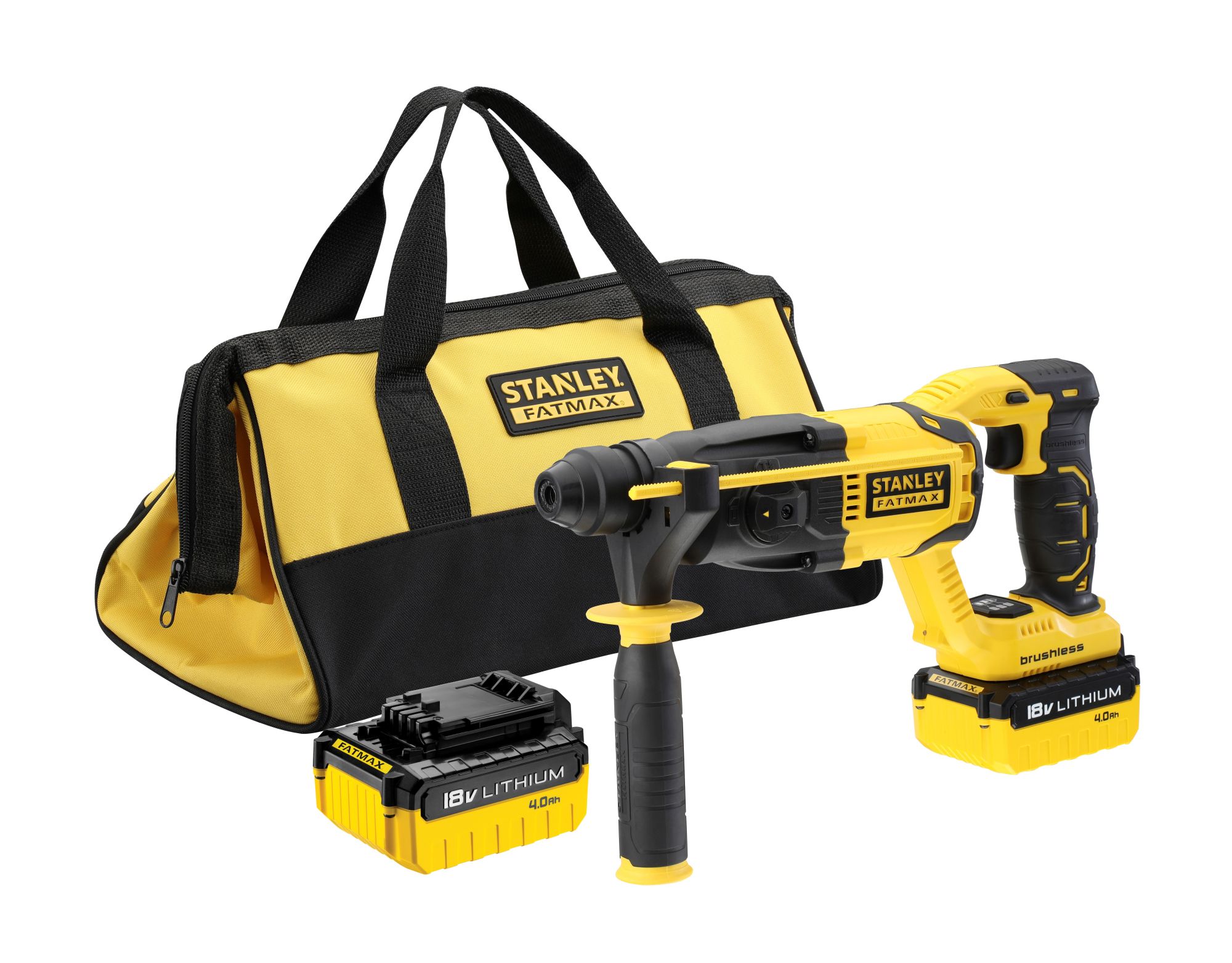 MARTILLO SDS-PLUS 18V BRUSHLESS CON 2 BATERÍAS LI-ION 4,0AH