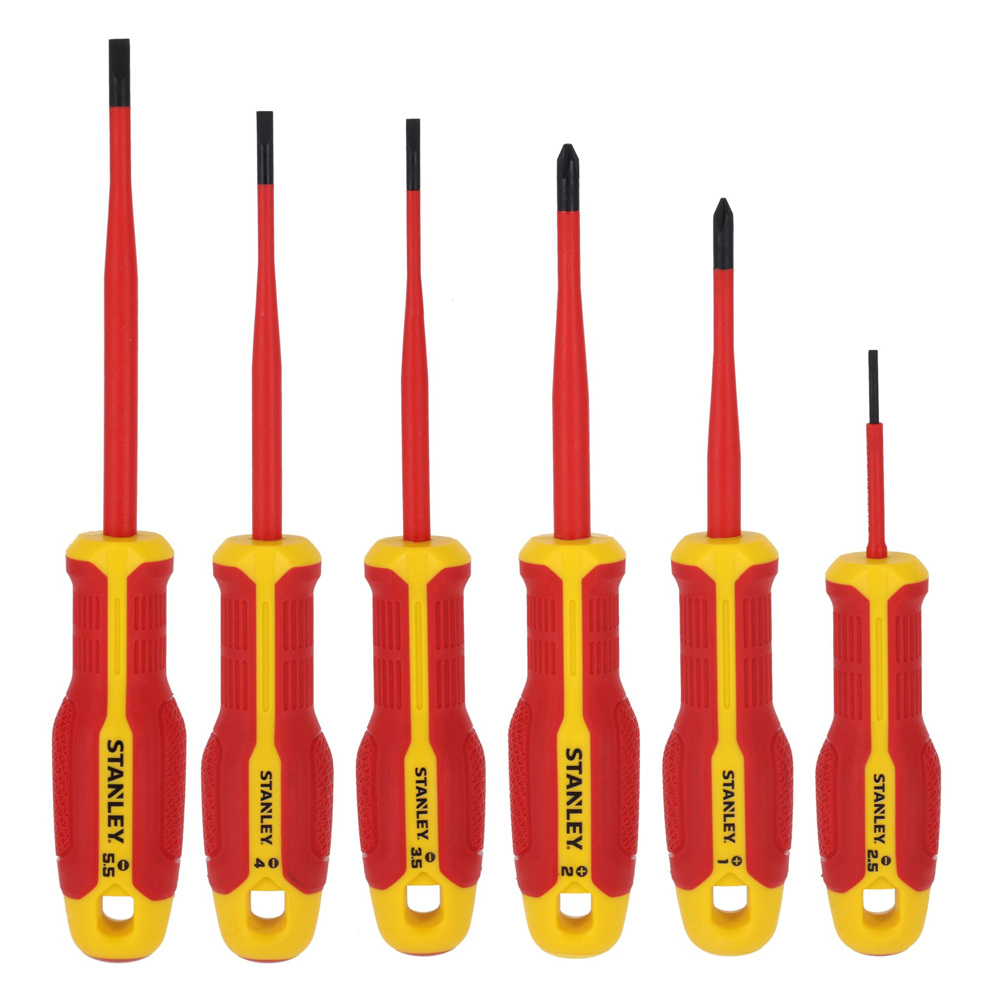 Juego Destornilladores Electricista Aislado 1000v STANLEY® Plano/Phillips - 6 Piezas