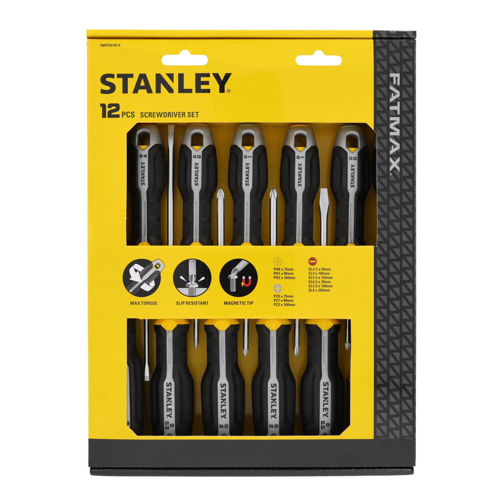 Juego Destornilladores STANLEY® Plano/Phillips/Pozidriv - 12 Piezas