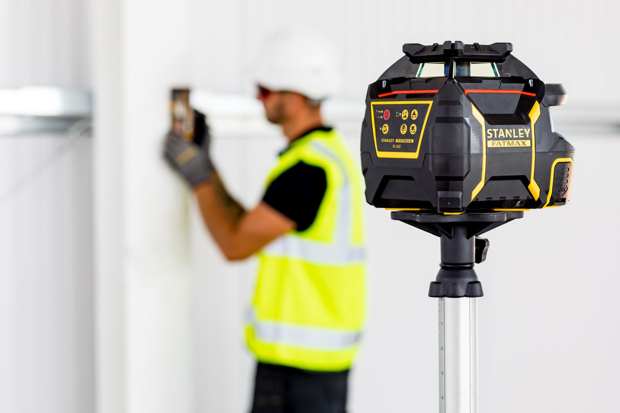 Nivel láser rotativo 400m - Rojo - Batería de litio recargable