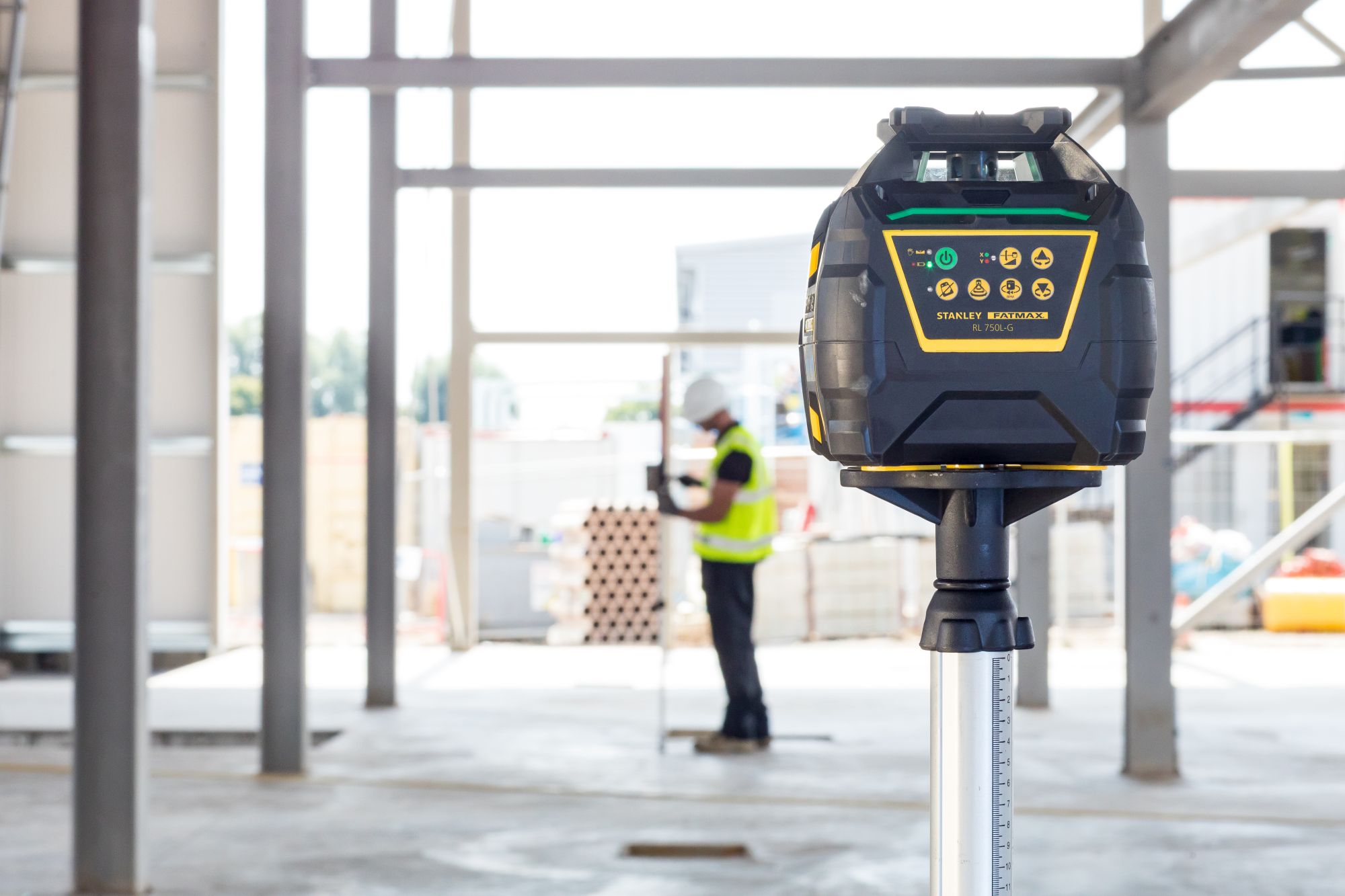 Nivel láser rotativo 600m - Verde - Batería de litio recargable