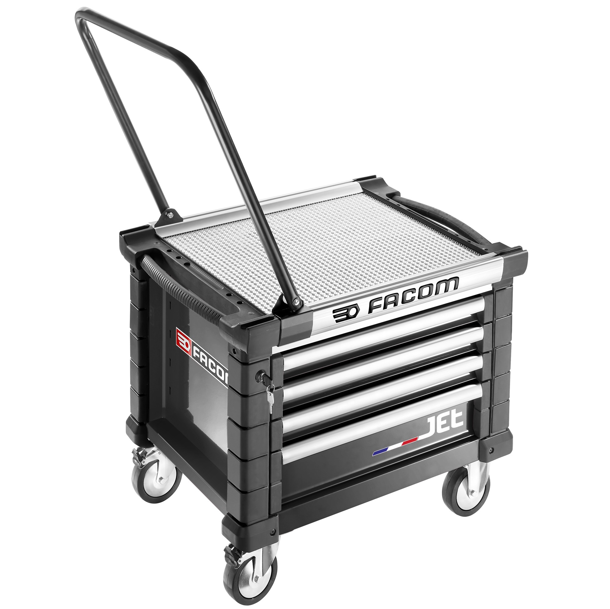 Cofres con rueda JET + 4 cajones - 3 módulos por cajón negro