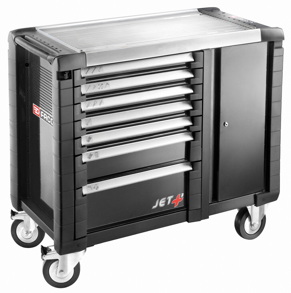 Bancos de trabajo móviles JET + 7 cajones - 3 módulos por cajón