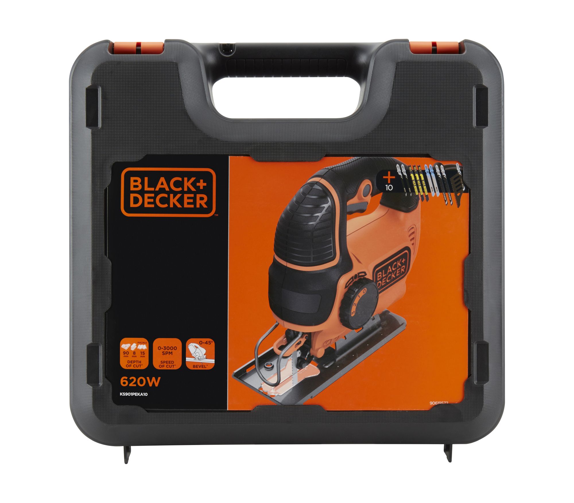 KS901PEKA10-QS - Sierra de vaiven pendular 620W velocidad variable con maletín y 10 accesorios
