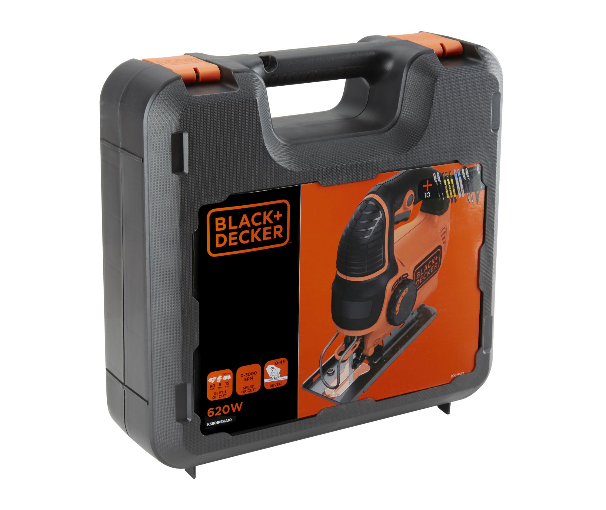 KS901PEKA10-QS - Sierra de vaiven pendular 620W velocidad variable con maletín y 10 accesorios