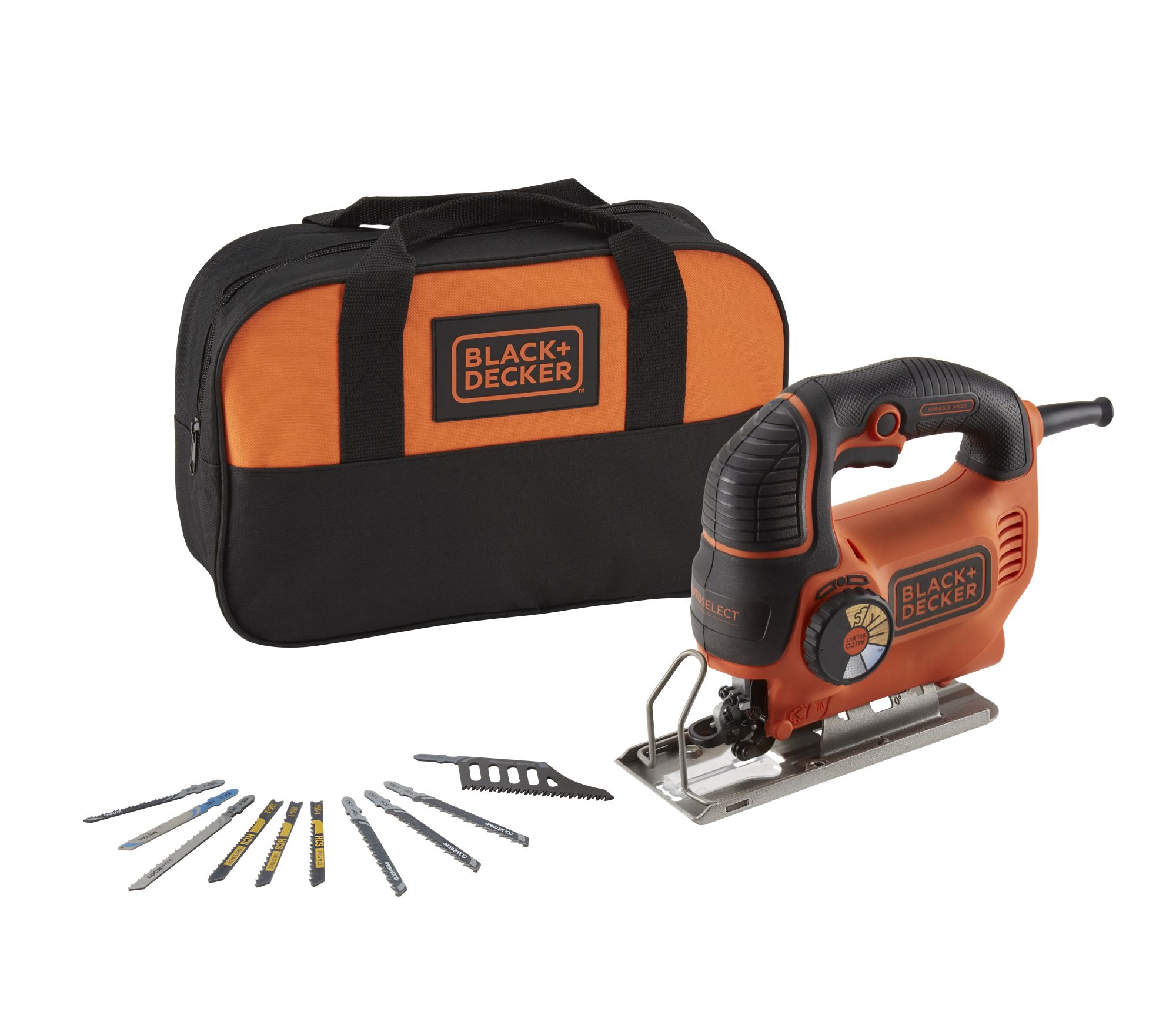 KS901SESA2-QS - Sierra de calar pendular 620W AutoSelect®  con 10 hojas y bolsa de transporte