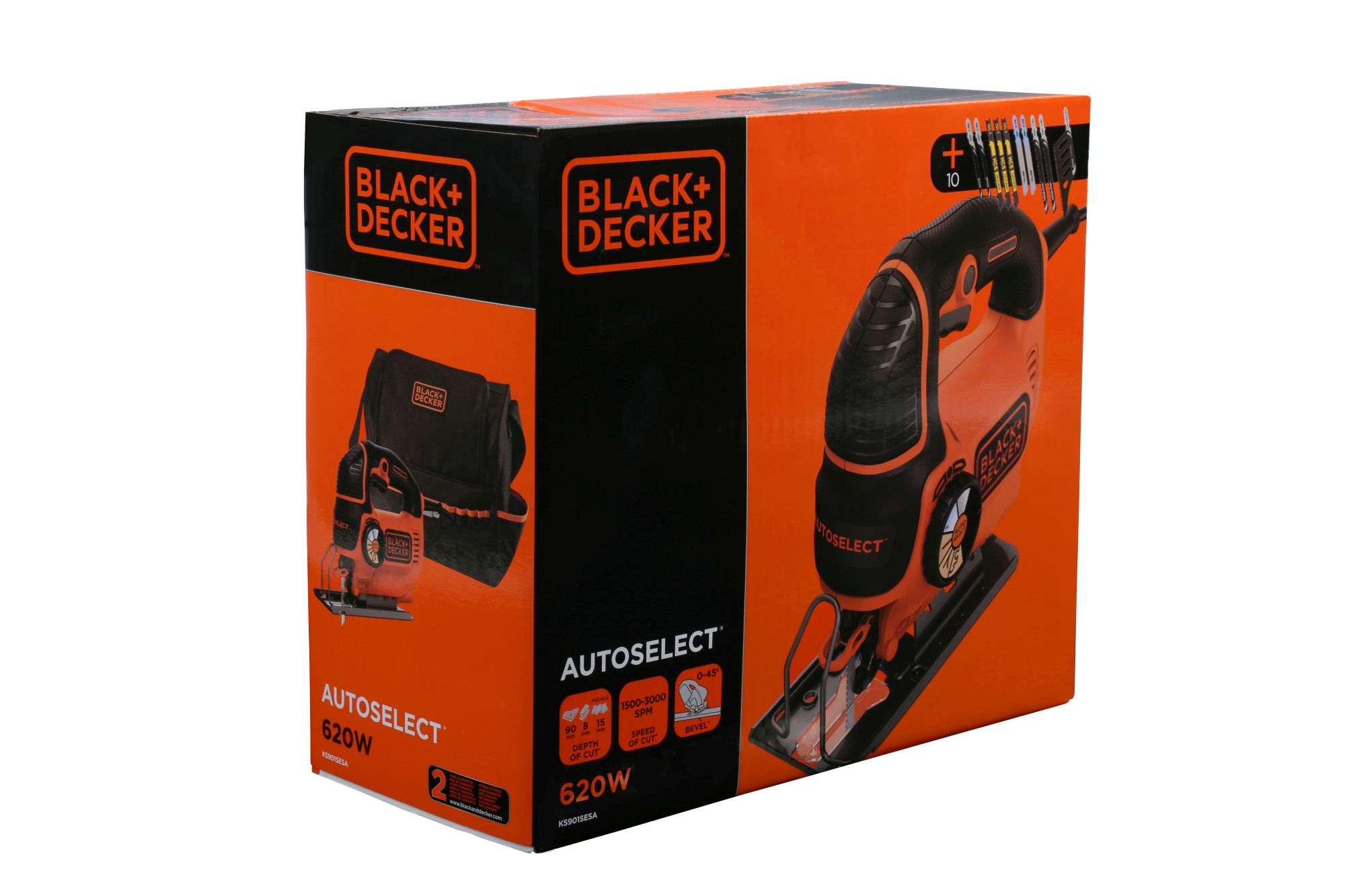 KS901SESA-QS - Sierra de calar 620W AutoSelect con 10 hojas de Sierra y bolsa premium