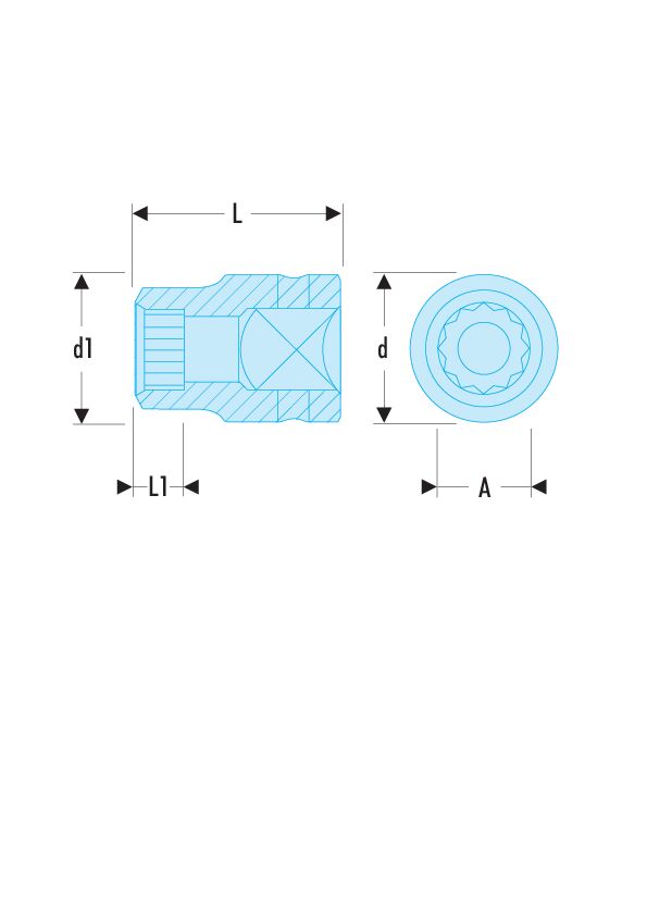 VASO 3/4 IMPACTO - 12C - 17MM