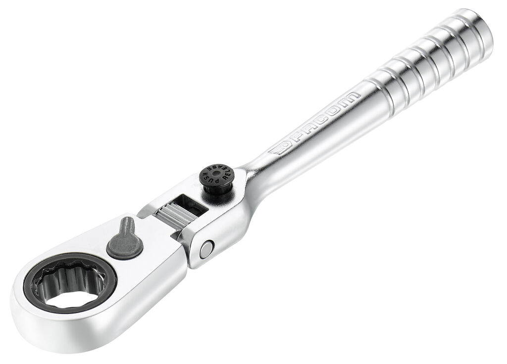 Trinquete 1/4'' ultra-compacto cabeza flexible 180° para vasos 1/4