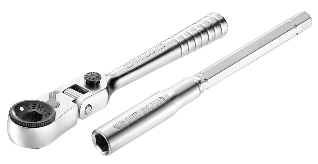 Trinquete 1/4'' compacto cabeza flexible 180°