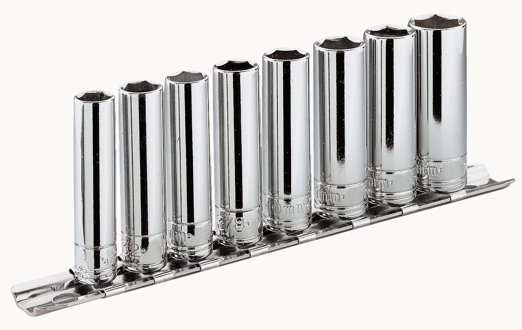 JUEGO DE 9 VASOS 3/8 EN RACK