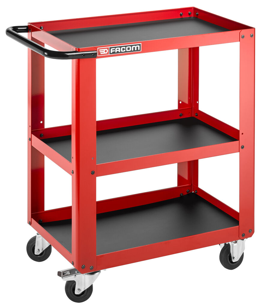 Mesa auxiliar de taller con ruedas - 3 estantes