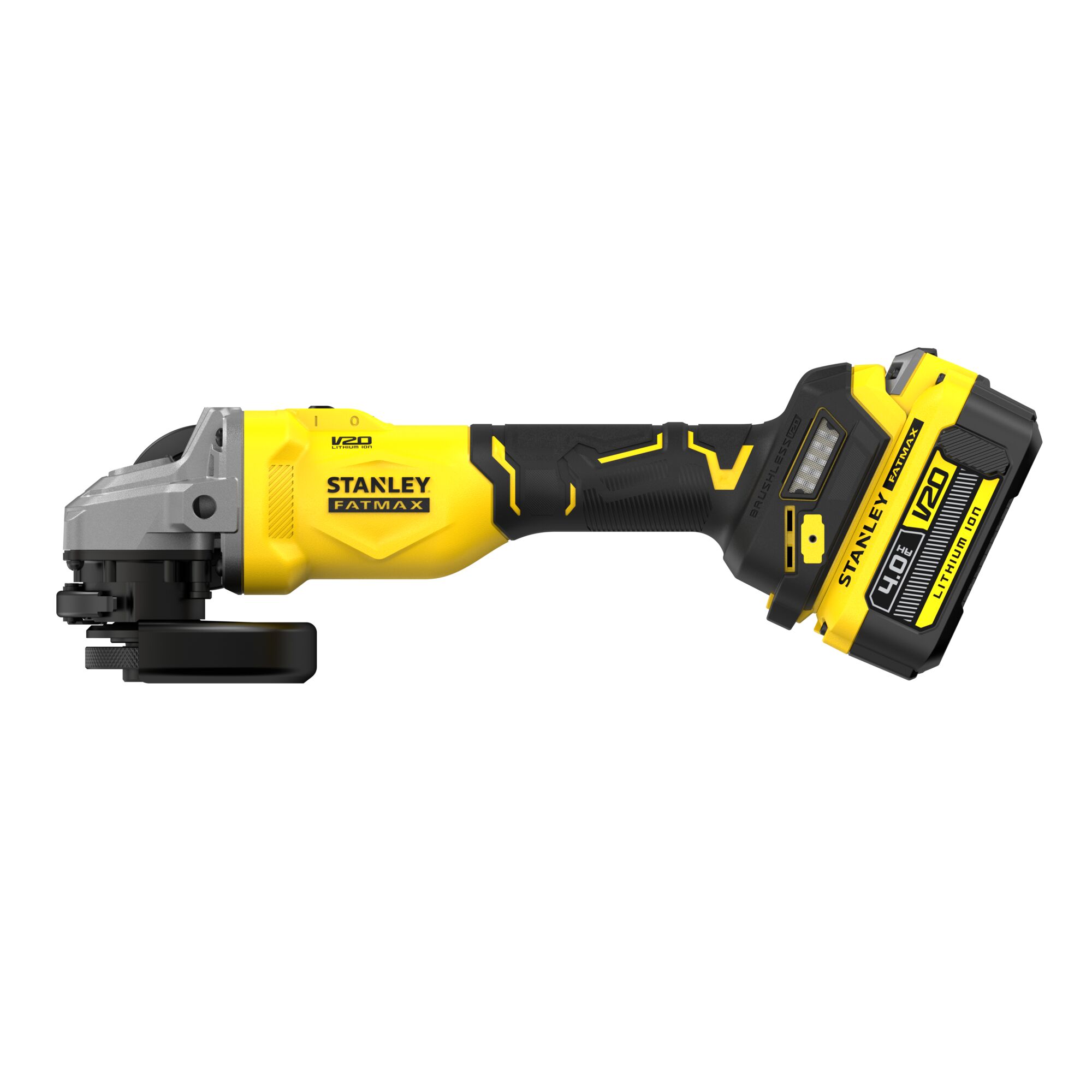 Mini-Amoladora BRUSHLESS V20 Li-Ion 18V 125mm con batería, cargador y maletín ProStack.