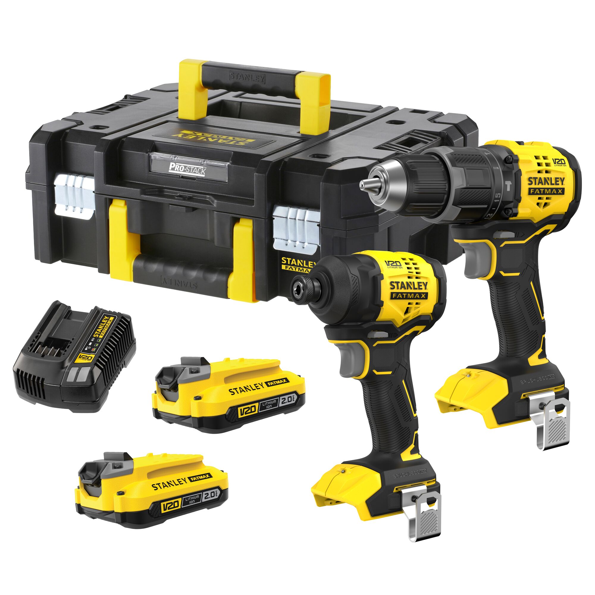 Aspirador Escoba para Sólidos V20 Li-Ion 18V 2en1. Incluye 1 batería Li-Ion 2Ah y cargador compacto