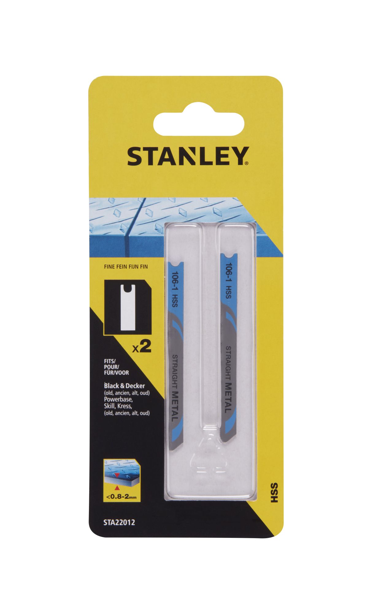 2 hojas HSS. Para cortes rectos