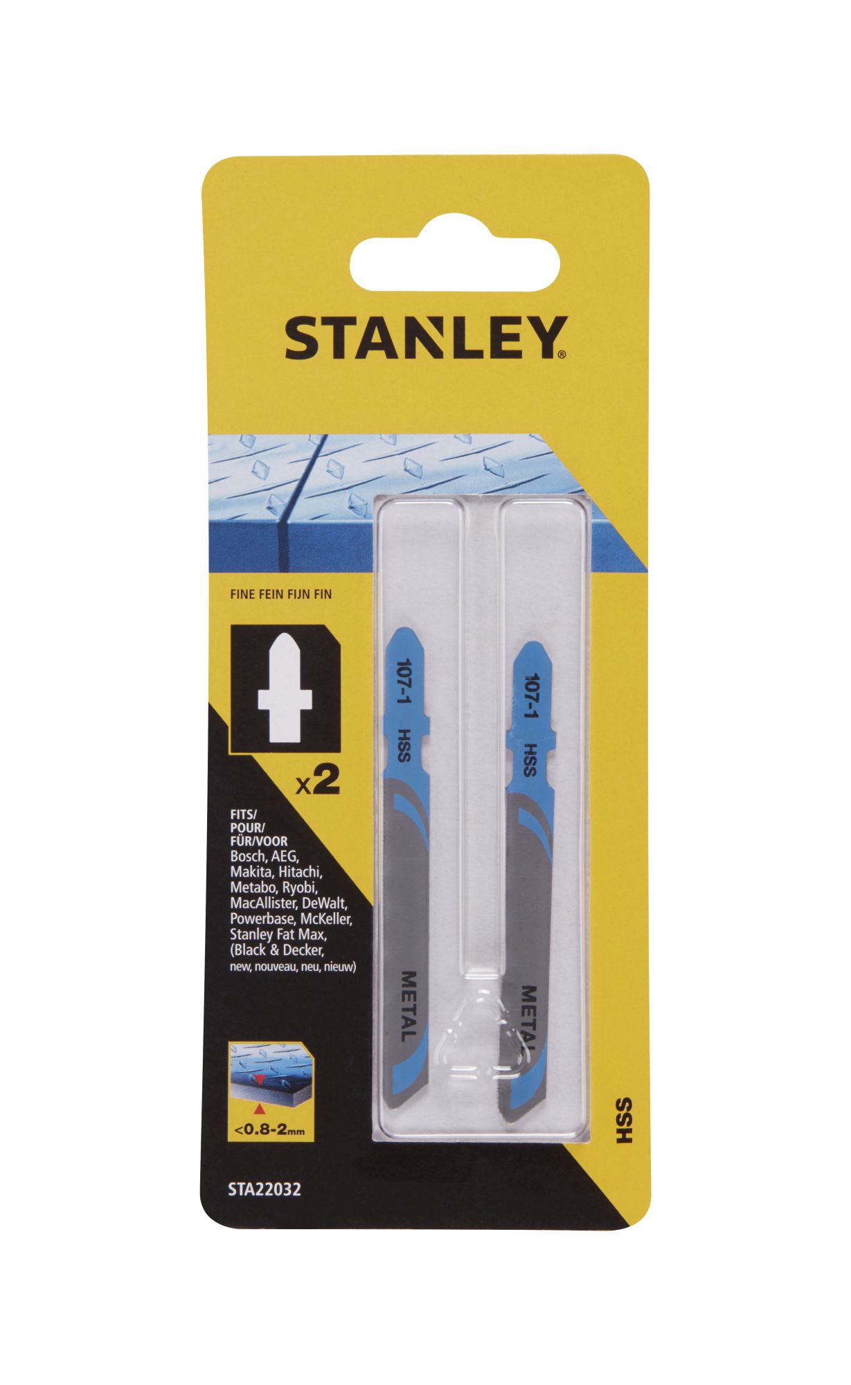 2 hojas HSS para corte recto