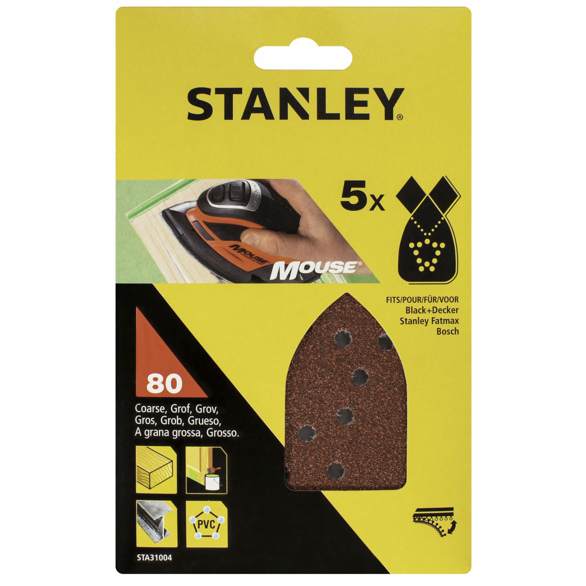 5 Hojas de lija Grano 80.