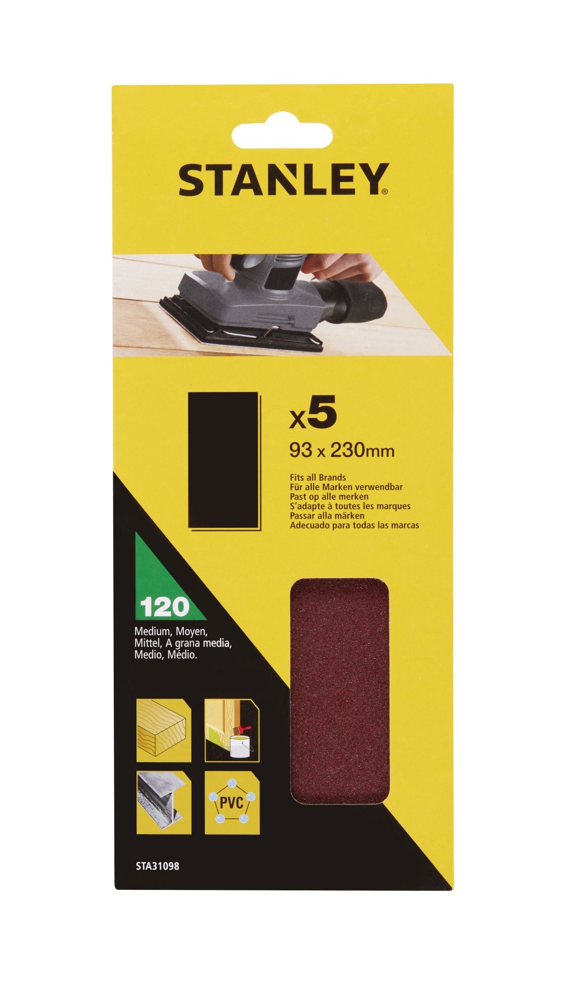 5 hojas de lija sin perforar