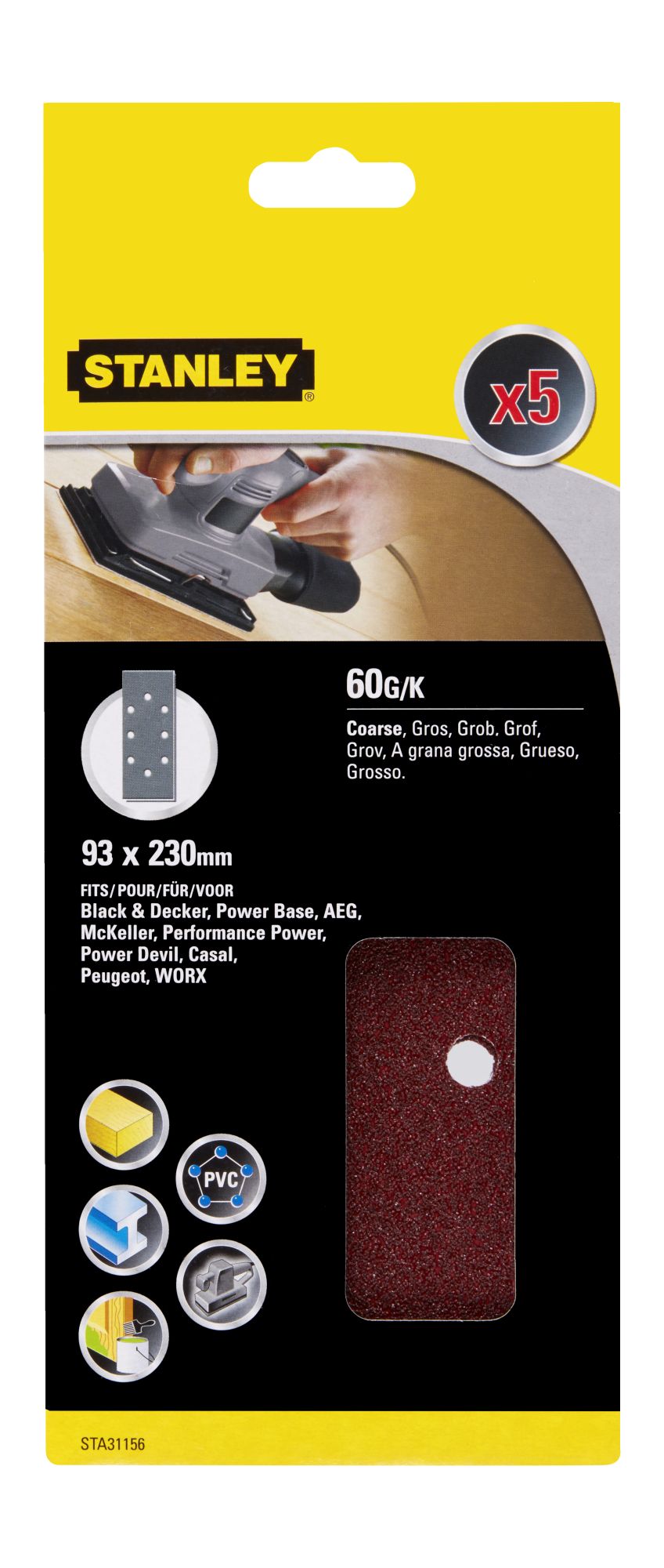 5 hojas de lija perforadas