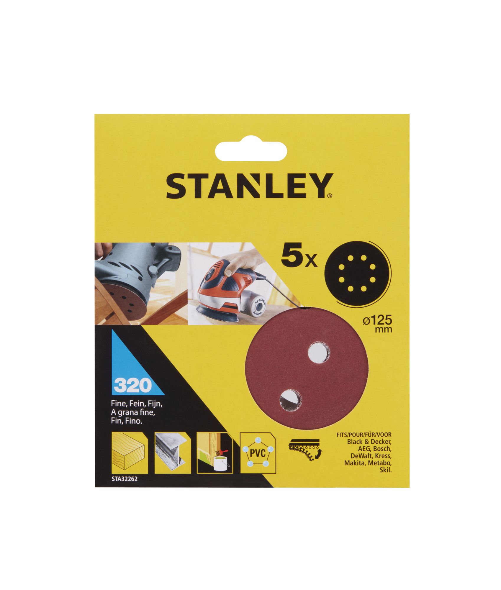 5 Discos ø 125 mm. Para lijadora rotorbital. Grano 320