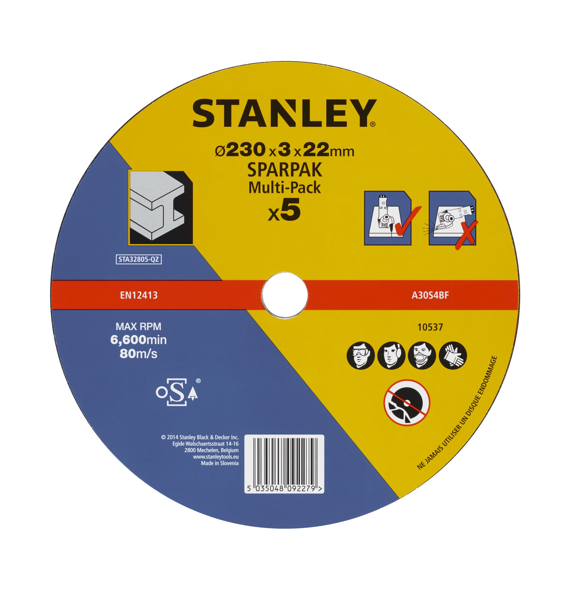 5 disco de corte para metal 230x22