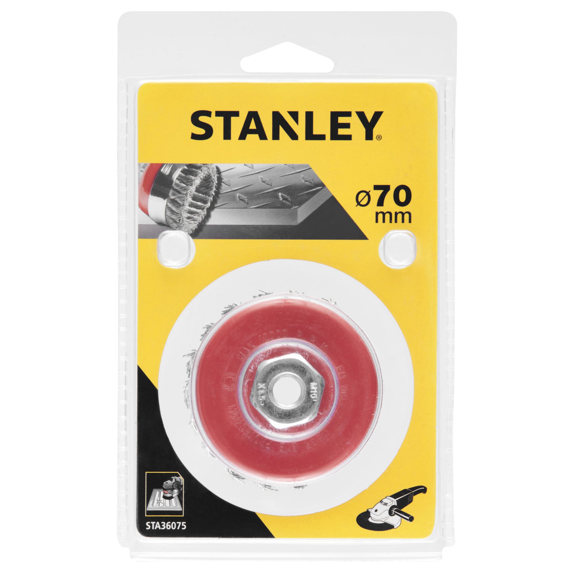 Cepillo de copa ø 60 mm. M 14. Hilo anudado.  Uso en metal.