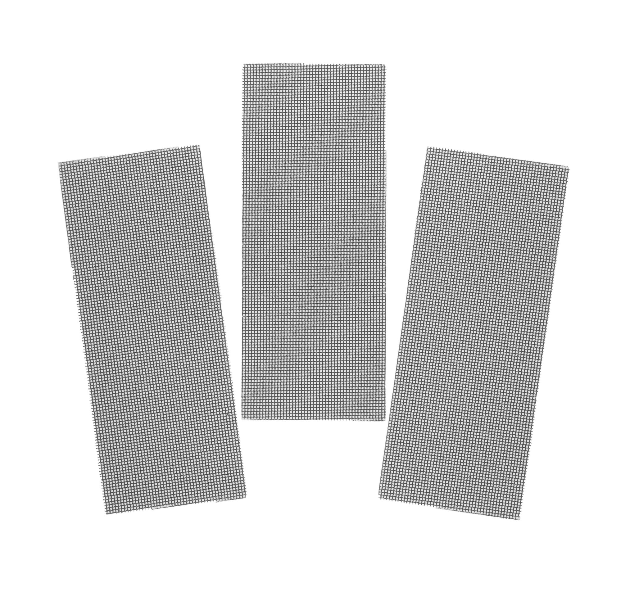 3 hojas de lija de malla 1/3  (93x190mm), no velcro. Grano 120