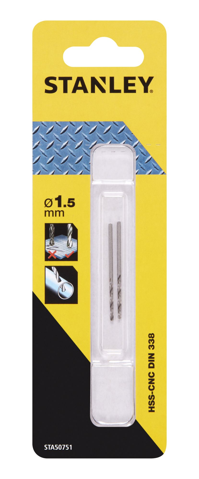 2 Brocas HSS-CNC para metal  ø 1.5mm