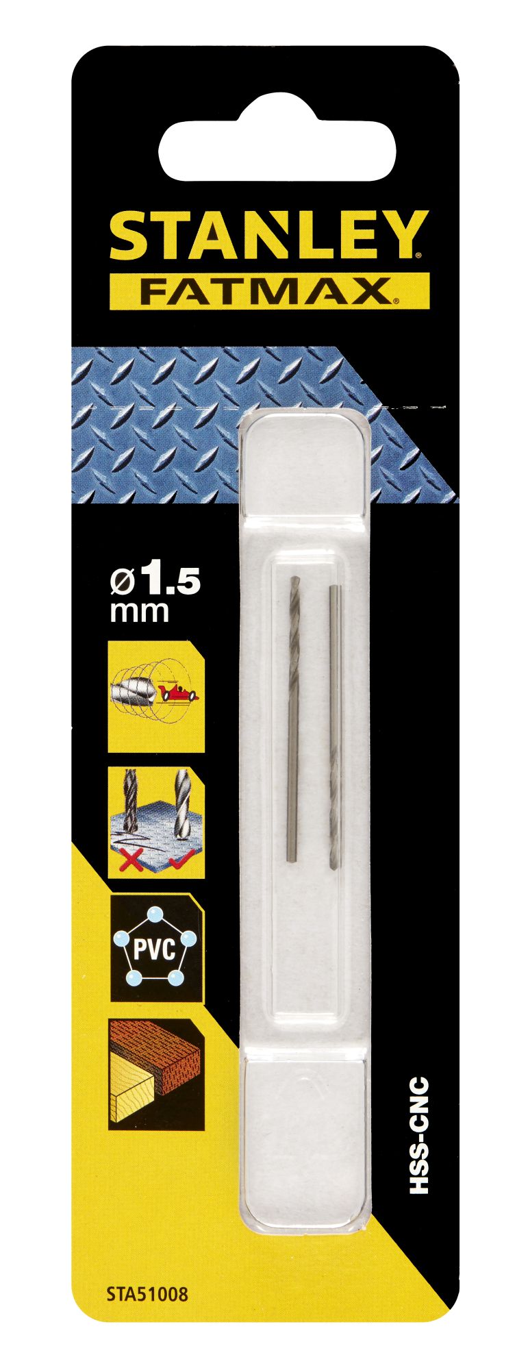 2 Broca HSS-CNC  con punta piloto ø 1.5mm